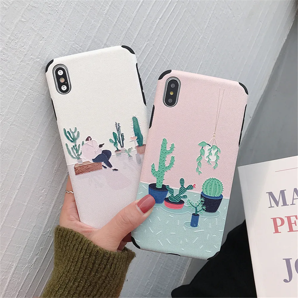 Lovebay Маргаритка акварельный цветок чехол для iPhone X XR XS Max 6 6S 7 8 Plus Ретро кактус