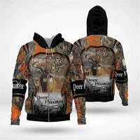 deer hunter 3d hoodies printed harajuku coat jacket men for women fashion zipper hoodies drop shipping