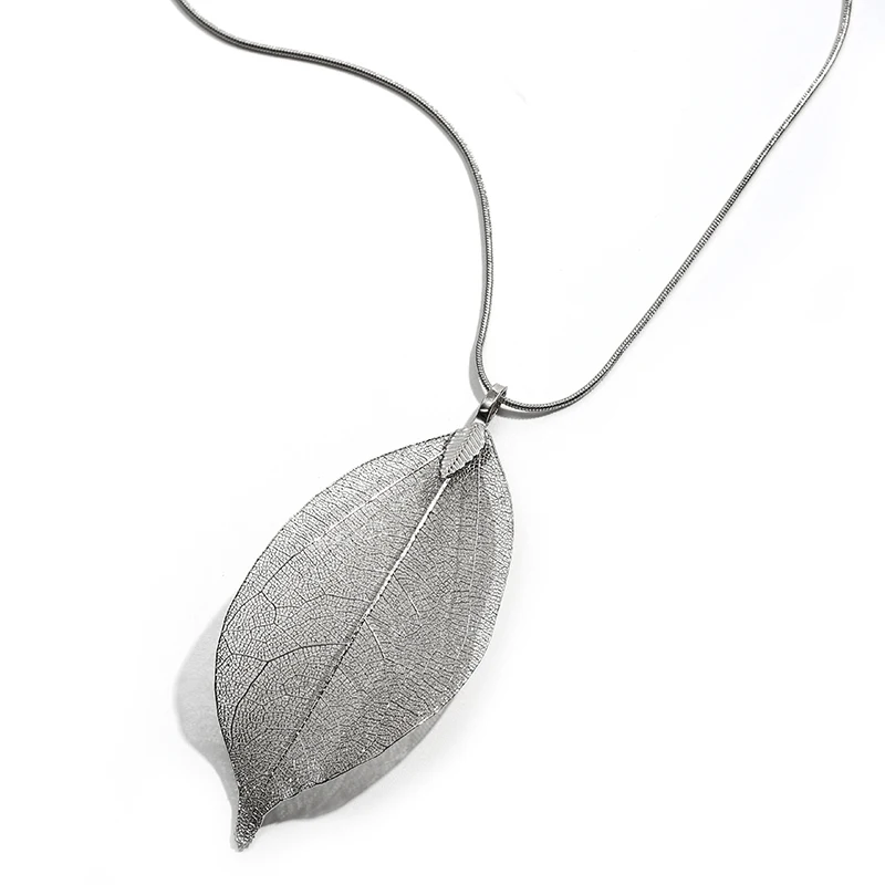 Женский свитер с листьями ожерелье подвеской в винтажном стиле подвеска