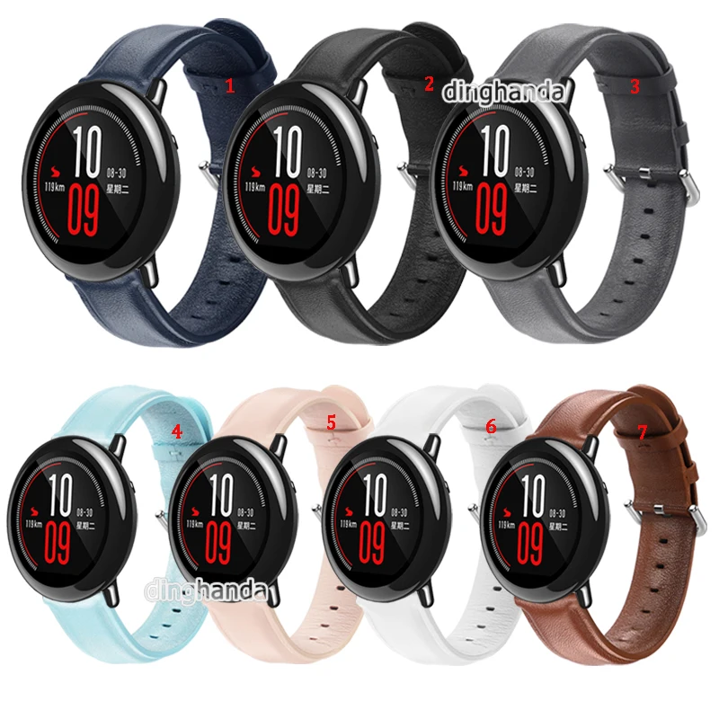 

Calf Leather Band Strap For Huami Amazfit PACE / Stratos 2 2S 3/ GTR2 GTR 2E