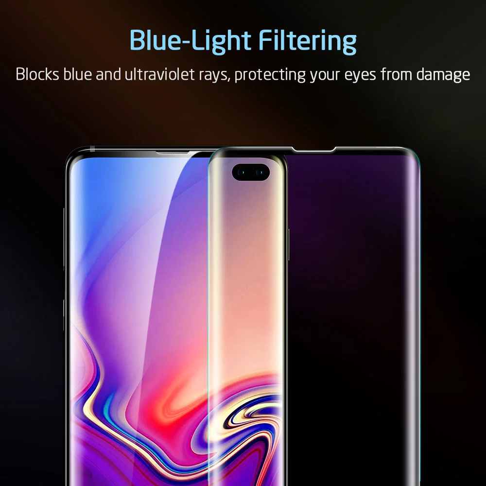 Защитное стекло ESR для Samsung S10 Plus закаленное 3D 9H с полным покрытием Защита экрана