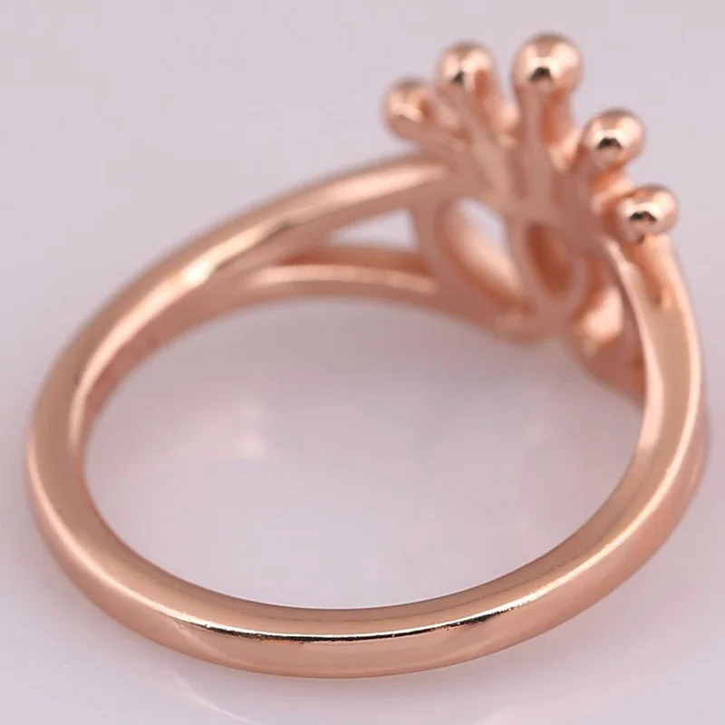 

Original 925 Sterling Silver Pan Ring Rose Gold Glittering Crown Ring For Women Wedding Party Gift Fashion Jewelry