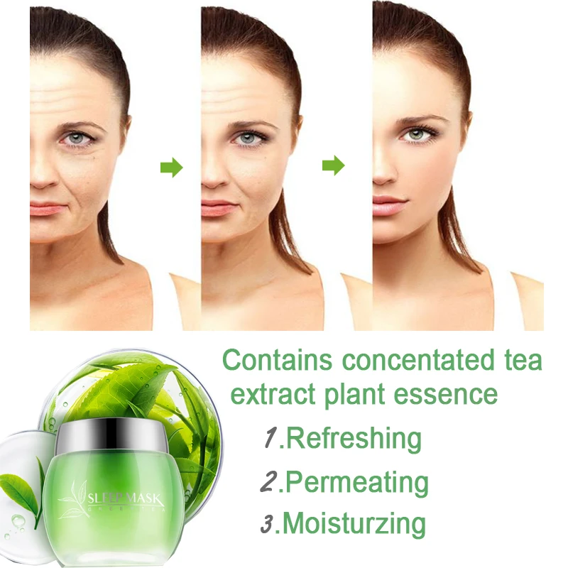 Маска для сна CCPT с зеленым чаем Освежающая увлажняющая глубоко удерживающая
