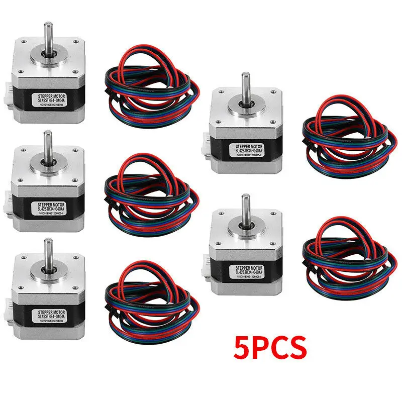 

5PCS NEMA 17 Stepper Motor Kit 12V For CNC Reprap 3D Printer Extruder 28Ncm 0.4A Stepper Motor for 3D Printer CNC Engraver New