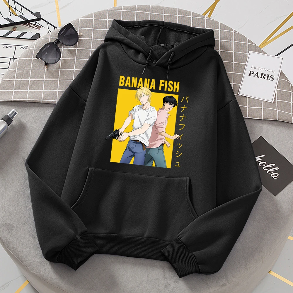 

100%COTTON 2021 Men's New Arrival Brand Hoodies Japan Anime Banana Fish Printing Pullover Hoodie Autumn Sweatshirts Casual