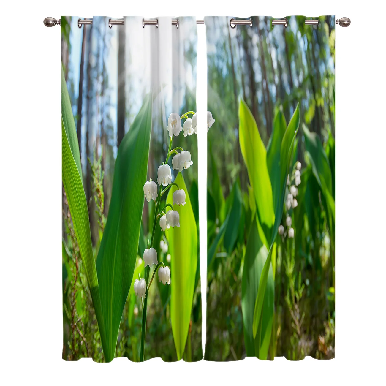 Природа колокольчик растения лес окна занавески живописные шторы для гостиной