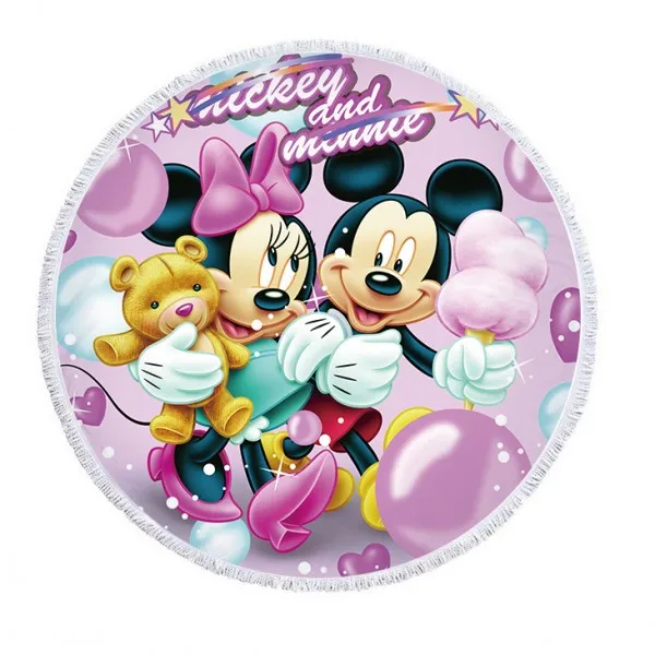 Minnie Mickey 6 Пляжное полотенце из микрофибры с рисунком Минни Микки Мауса, Стич спадермана Софии, спортивное банное полотенце с кисточками для детей, мам - Цвет: Minnie Mickey 6