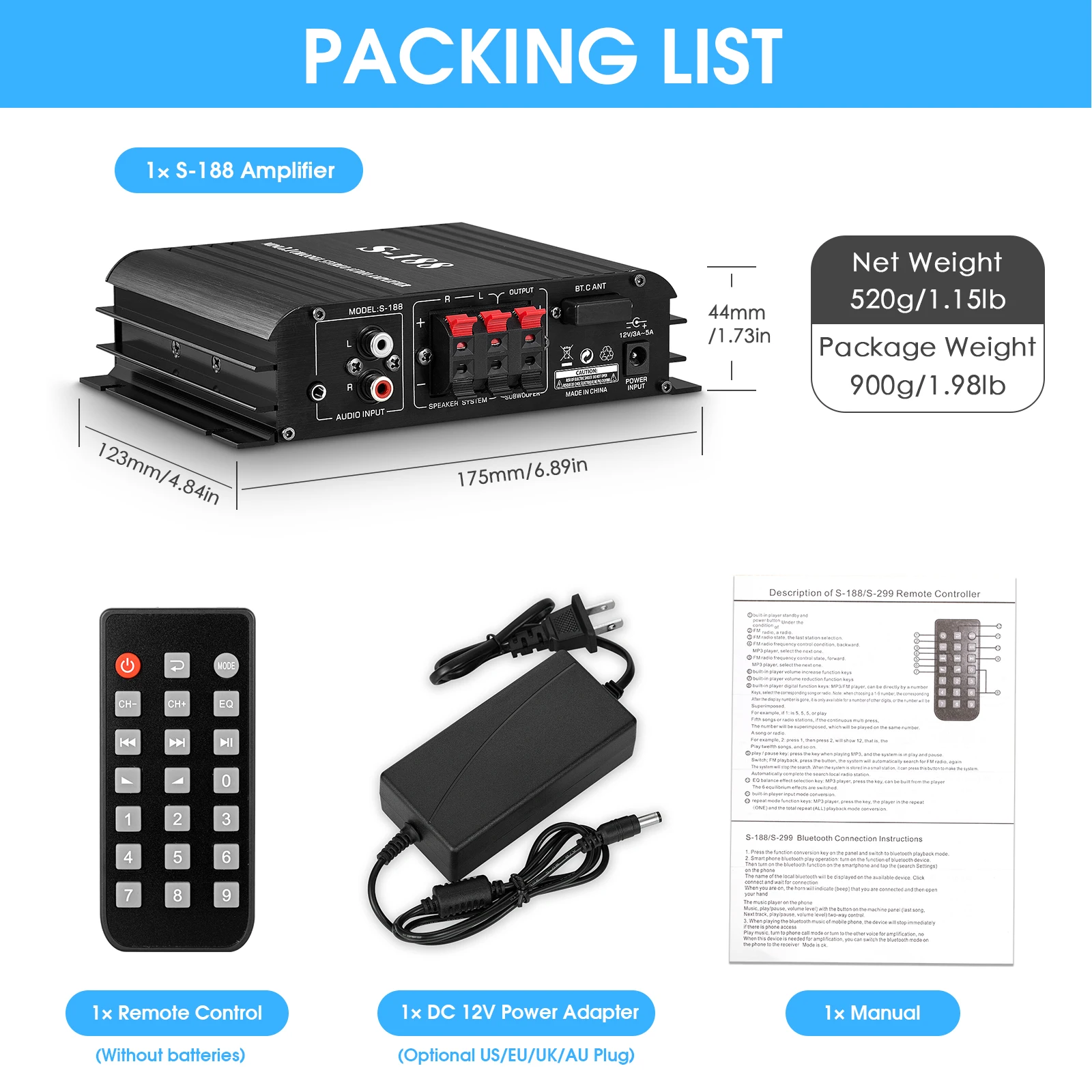 Цифровой усилитель Douk Audio 2 1 каналов для дома автомобиля морского транспорта