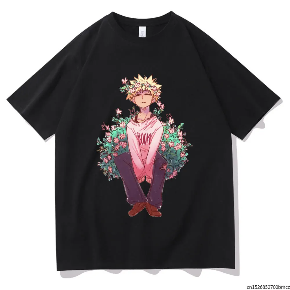 

2021 Japanese Fashion Anime My Hero Academia Tshirt Cute Bakugou Katsuki Harajuku Pattern Short Sleeve Oversized