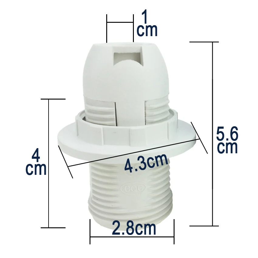 Винтовой держатель для лампы E14 с полными зубьями белая черная 2 А соответствует
