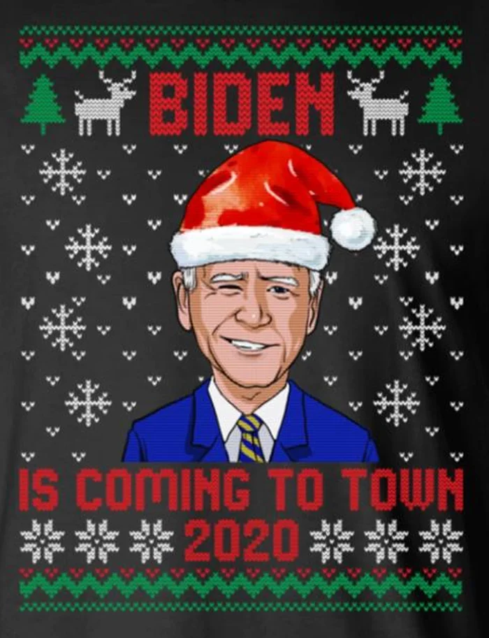 

Biden Is Coming To Town 2020. Funny Joe Biden Ugly Christmas T-Shirt Summer Cotton Short Sleeve O-Neck Mens T Shirt New S-3XL