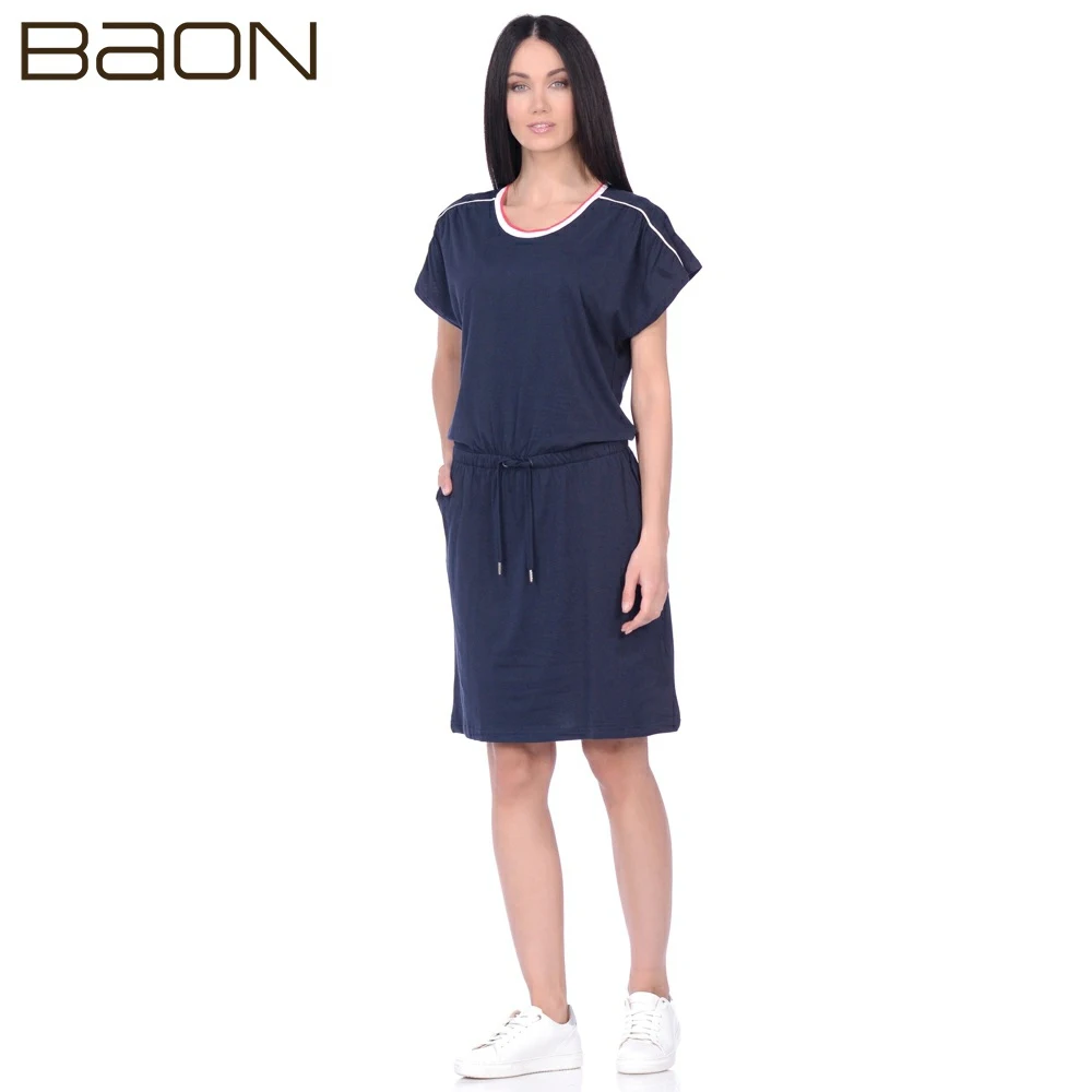 Женское платье-футболка с кулиской Baon B459097 | Женская одежда