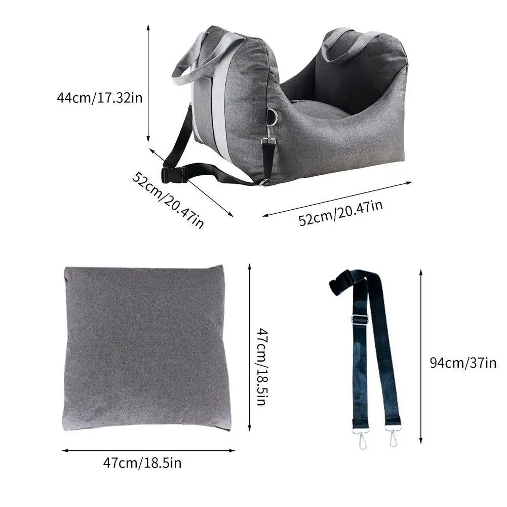 Asiento de coche del perro de elevador de asiento para mascota con asas para los asientos de coche peque&ntilde;o perro y gato asiento de seguridad port&aacute;til de viaje nido mascota-5