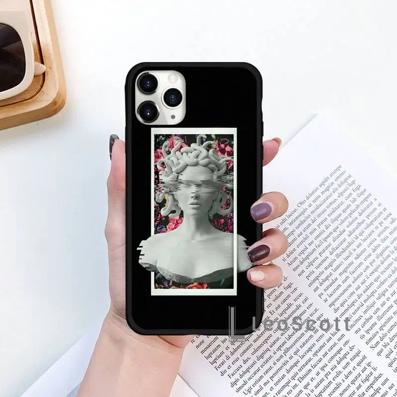 

Funny Statue Abstract Art Phone Case for iPhone 11 12 mini pro XS MAX 8 7 6 6S Plus X 5S SE 2020 XR