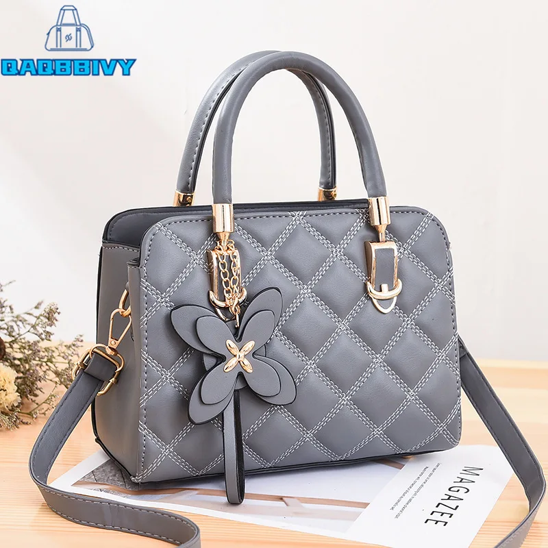 

New 2021 Fashion Women Handbag Luxury Designer Solid Leather Flower Decor Handbags Crossbody Bags Shoulder Tote Messenger Bag