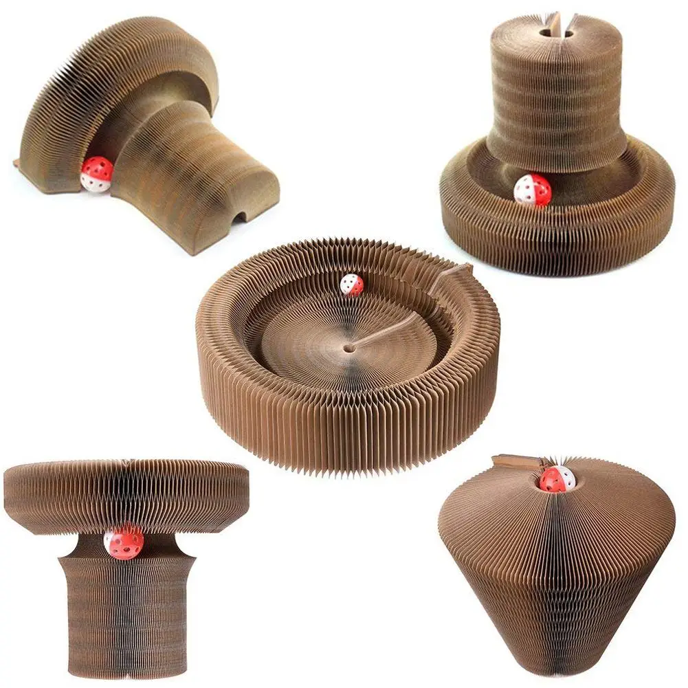 

Folding Orgel Nest Kat Huis Kat Scratcher Gemaakt van Gegolfd Papier Kat Krabben Plaat met een Klinkende kattenkruid