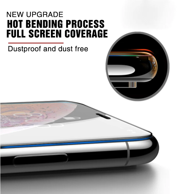 Защитное стекло 30D с изогнутыми краями для IPhone X XR XS Max закаленное полным покрытием