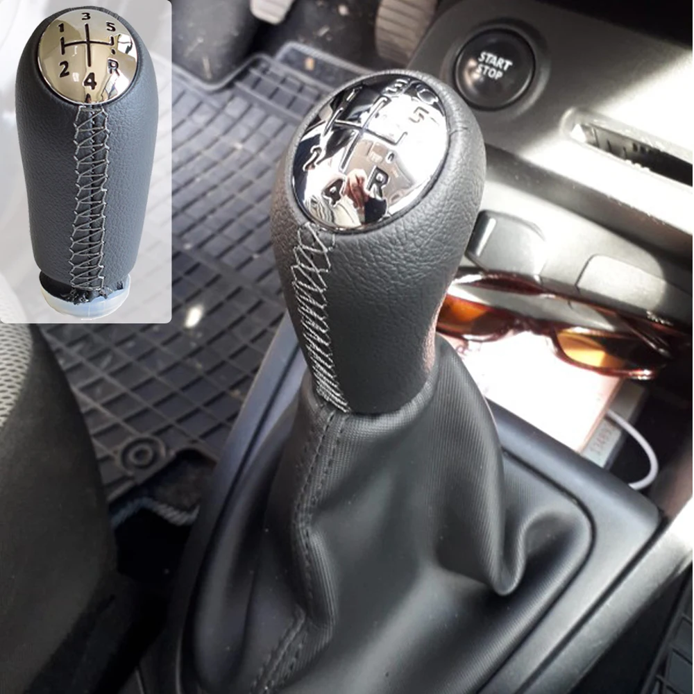 

Leather 5Speed MT Gear Shift Knob For Renault Clio III 2005-2009 GearShifter Pen Arm Stick Head Ball Gearknob