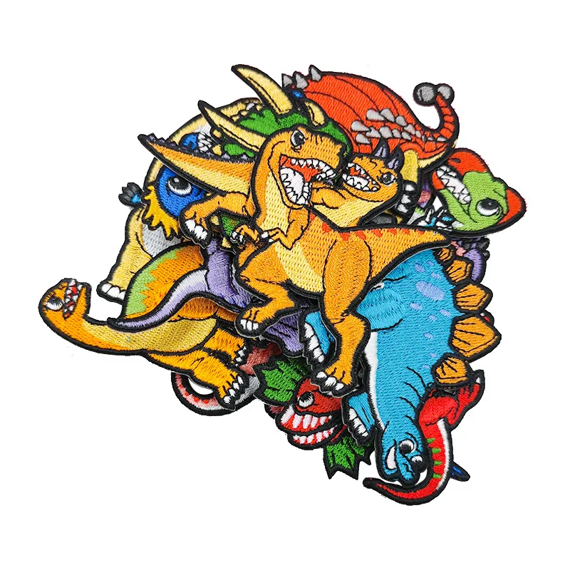 

1Pcs Animal Dinosaur Embroidery Sew On Patches Sewn Applique Badge Craft Embroidered DIY For Clothes Trousers Clothing Sticker