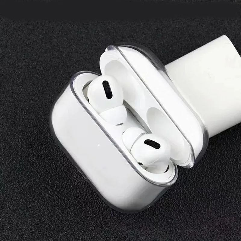 Прозрачный защитный жесткий чехол для AirPods Pro 1 2 шт. прозрачный наушников с чехлом