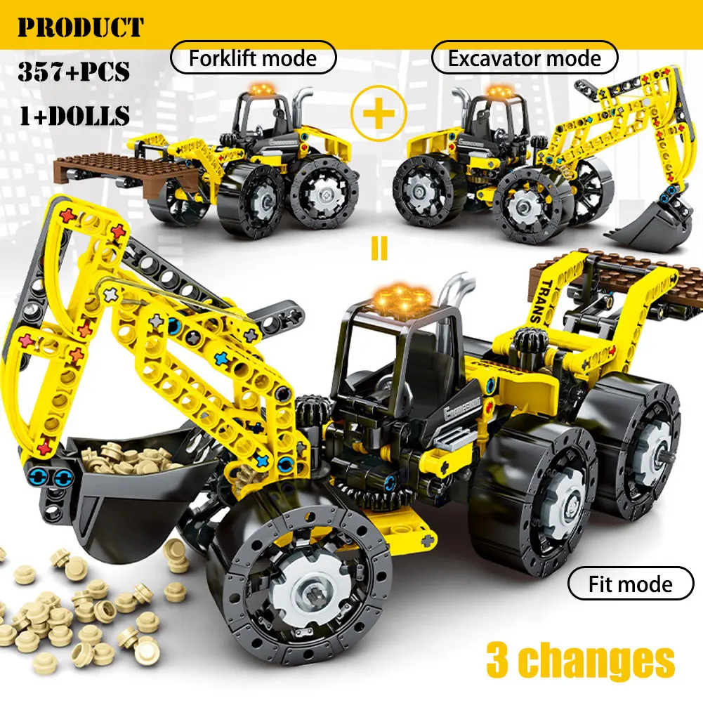 

BZDA Car Engineering Bulldozer Crane Truck Building Blocks Creative Construction Tank Truck Bricks Toys For Children