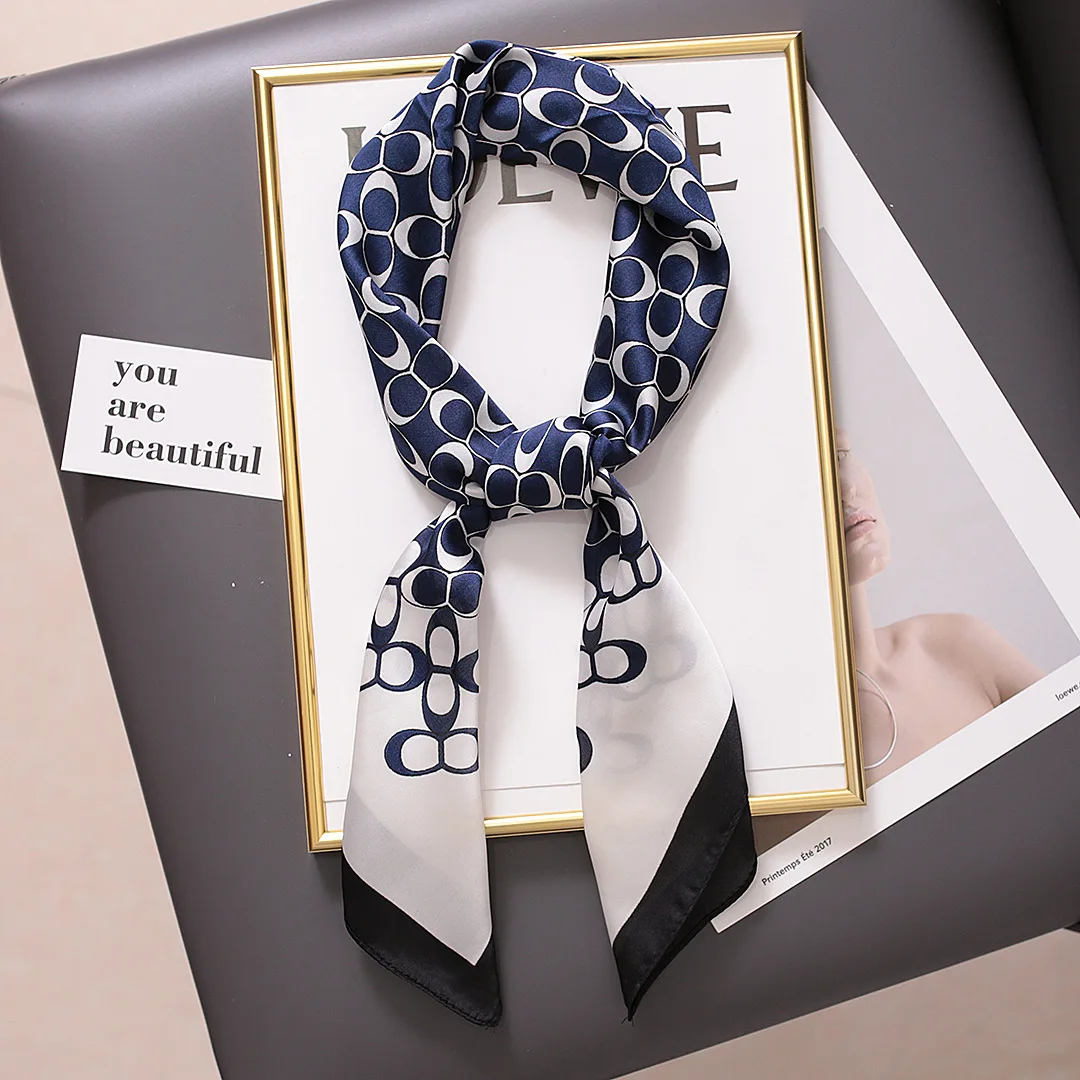 

2020 women's fashion scarf silk satin collar scarf printed scarf scarf women 70 * 70cm square scarf women shawl scarf