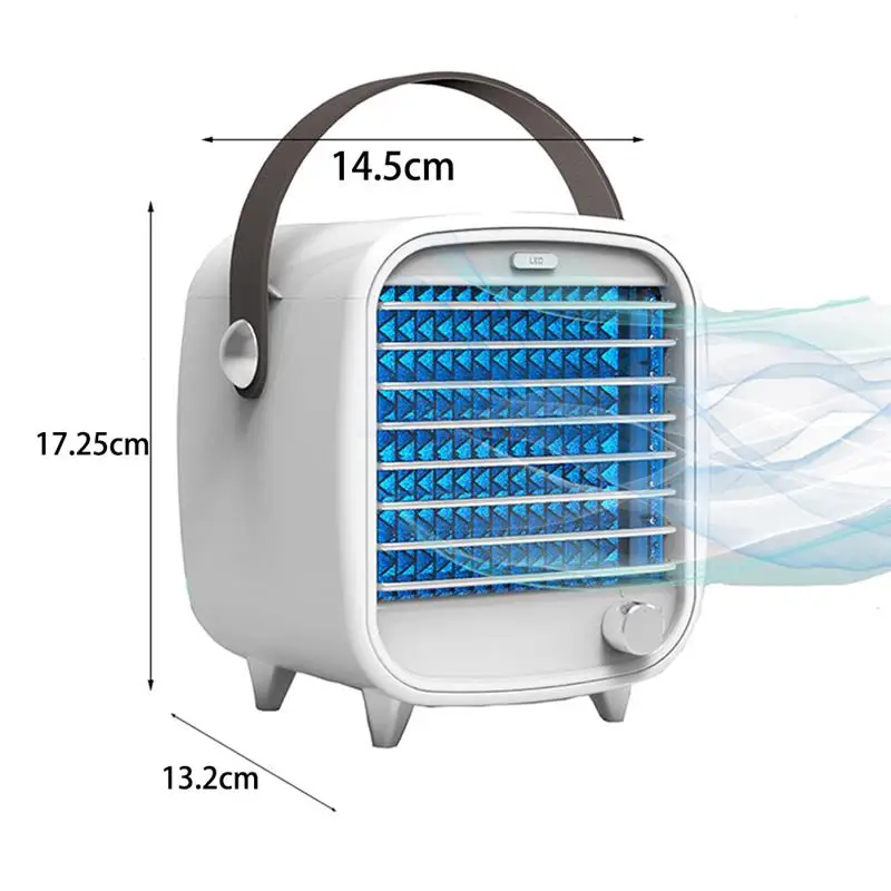 

Portable Air Conditioner Mute Fans USB Desktop Mini Air Cooler Built-In Ice Box Cooling Fan Night Light Student Dormitory