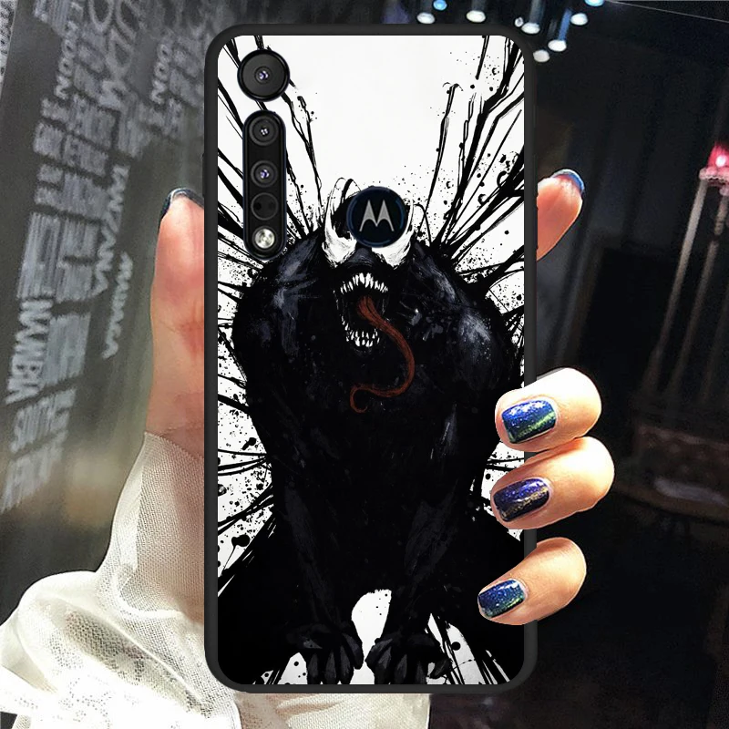 

Venom Marvel cool for Motorola G9 G8 G E7 E6 One Play Marco Hyper Fusion Stylus Power Edge Plus Soft Black Phone Case