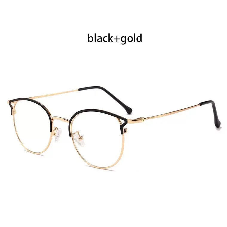 black and gold Очки с защитой от синего света, оправа для женщин, очки для близорукости, фотохромные рецептурные линзы, оправа для очков - Цвет оправы: black and gold