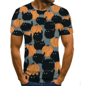 Женская и мужская рубашка на Хэллоуин, футболка с принтом ужасов, Повседневная модная свободная футболка в стиле Харадзюку с милыми мультяшными персонажами