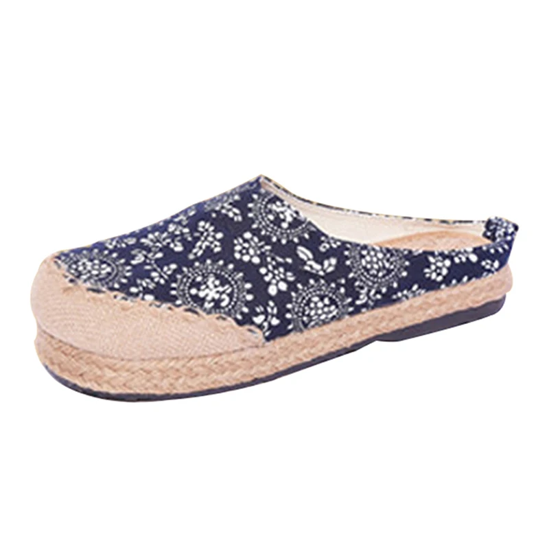 

Women Slippers Plus Size Flats Shoes Ladies Shallow Vintage Espadrilles Sandals Female Casual Shoes Loafers Female Slippers