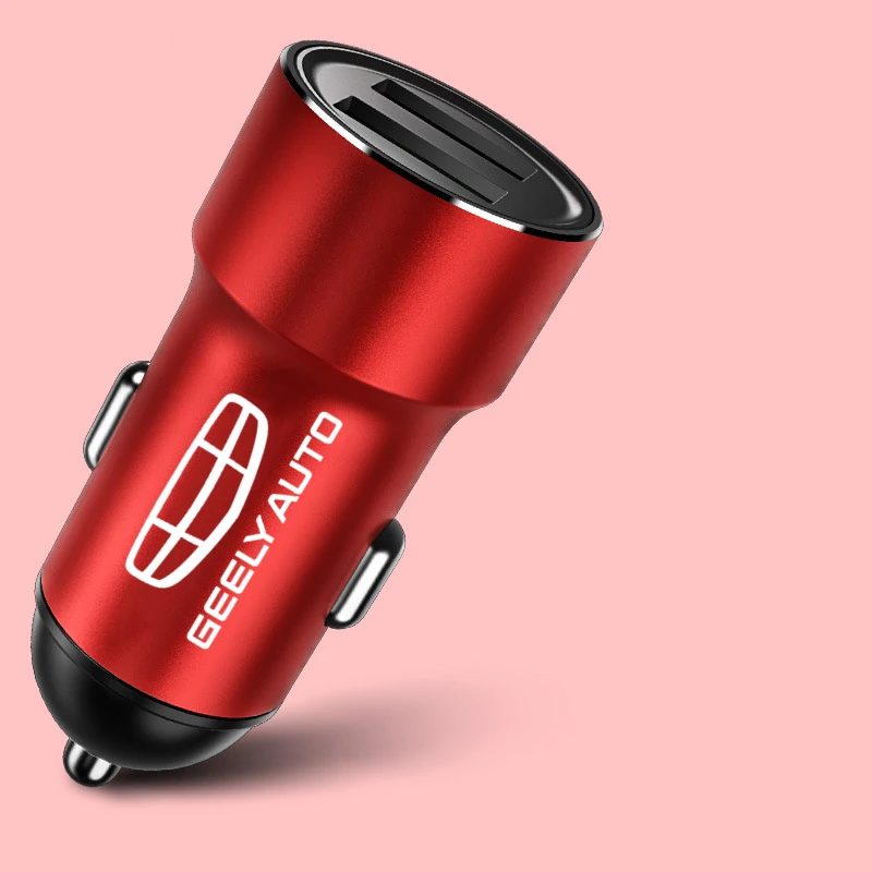 

Car USB interface converter Car phone charger aluminum alloy Dual USB Car-charger Adapter for geely emgrand ec7 ec8 ck