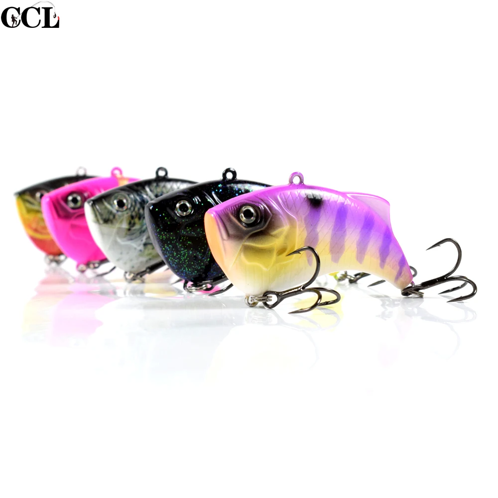 

65mm 14g 5pcs Hard Plastic Sinking Rattle Crank VIB Fishing Lure Winter Rattling Fishing In Ocean River Lakes Stream