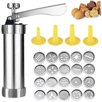 diy cookie mold set manual biscuit press cutter cream nozzles cake icing piping guns pastry tip kitchen baking accessories