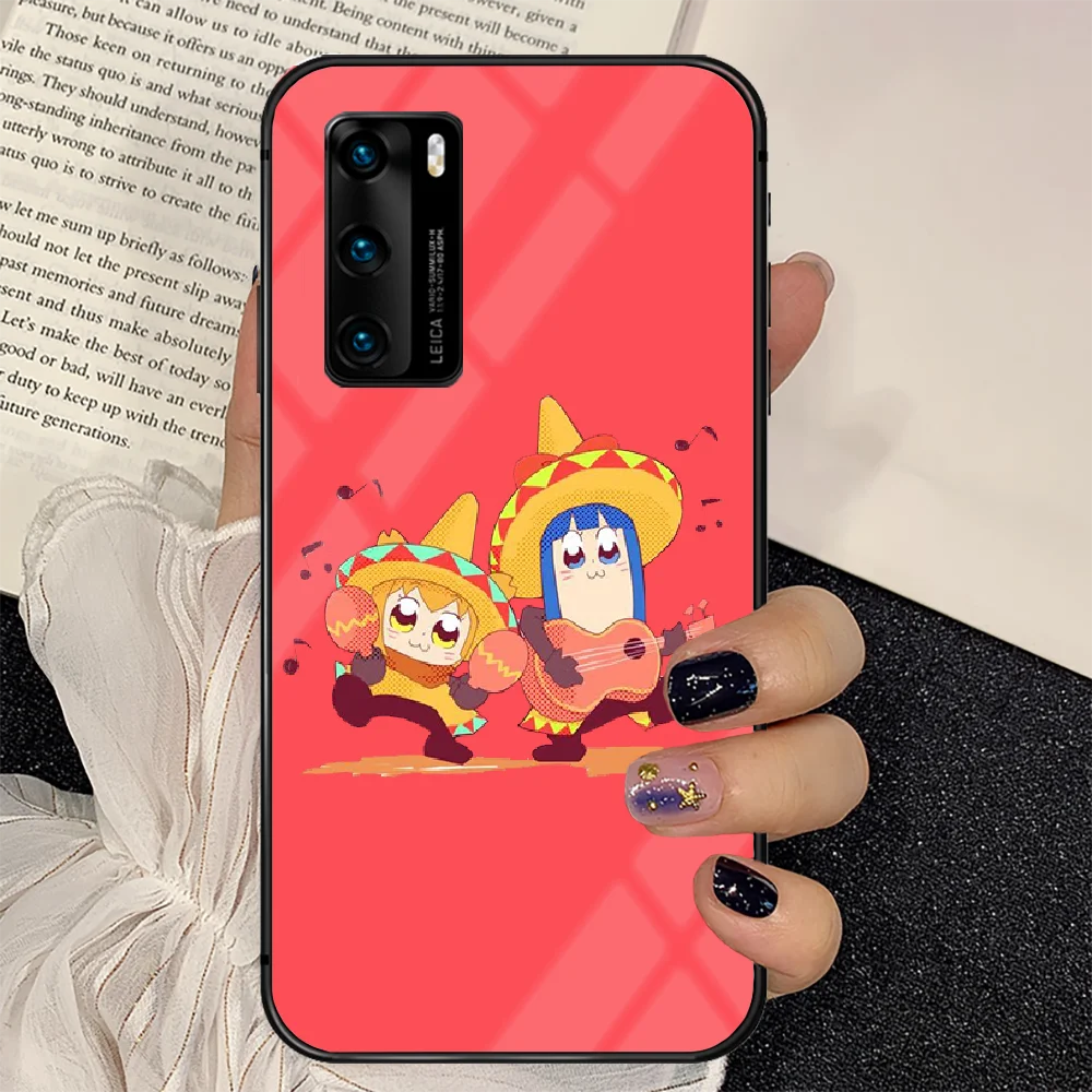 

Cute Pop Team Epic Cartoon Phone Tempered Glass Case Cover For Huawei P Nova Mate 5T 20 30 40 E Pro Lite Smart 2019 2021 Prime