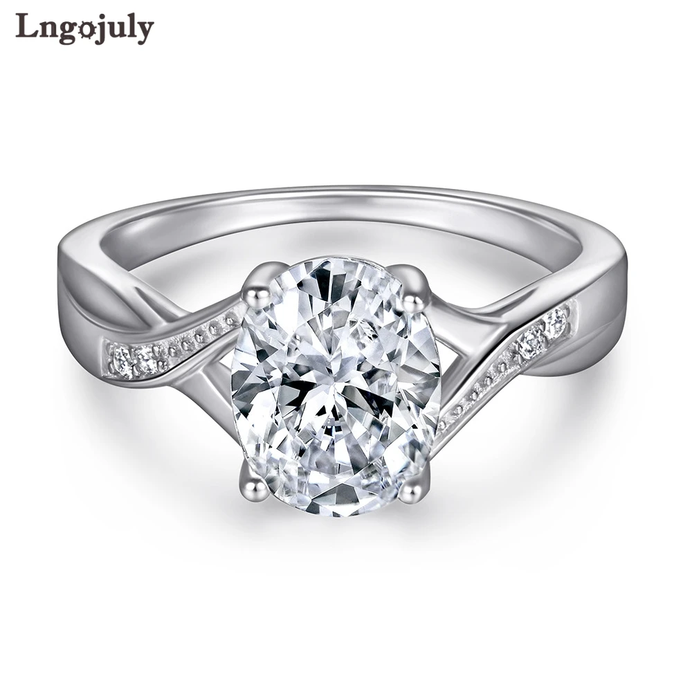 

Fine Jewelry 925 Sterling Silver Ring For Women Round Zircon Bride Wedding Rhinestone Ring 925 Jewelry Accessories Gift For Lady