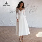 Женское свадебное платье It's yiiya, белое кружевное платье до колена с длинными рукавами и открытой спиной на лето