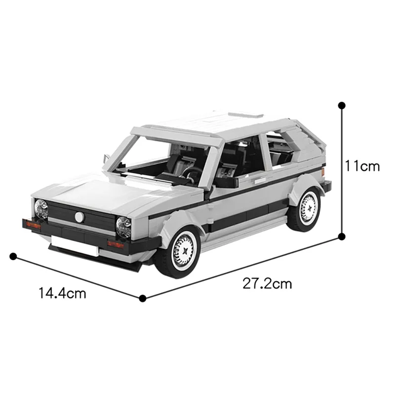 Конструктор MOC с изображением знаменитого автомобиля Volkswagen Golf MK1 сборка города