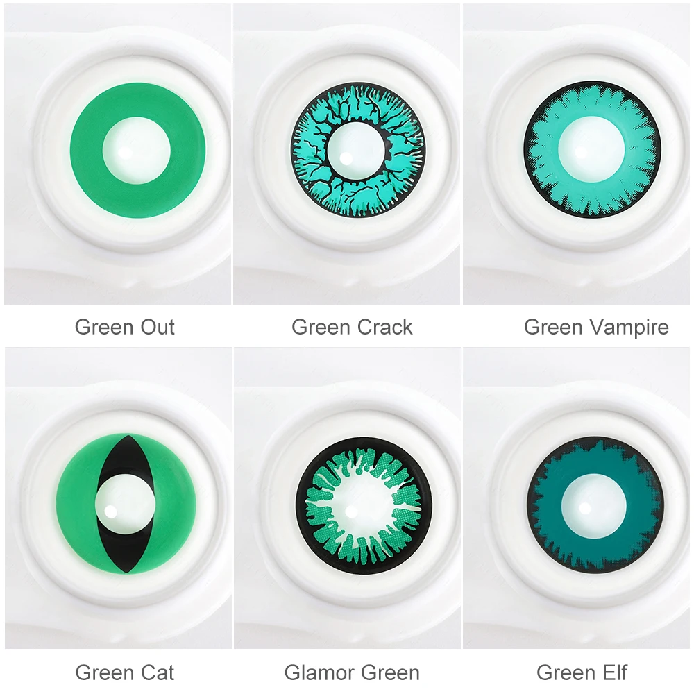 Cosplay контактные линзы зеленые цветные фотолинзы вампира кошачий глаз на год 2 шт. |