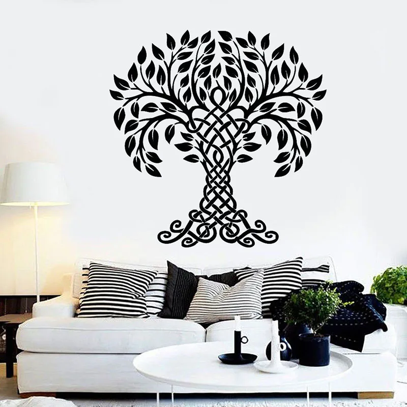 

Tribal Tree Wall Decal Symbol Life Art Nature Leaf Vinyl Window Stickers Yoga Studio Living Room Home Decoration Wallpaper E537