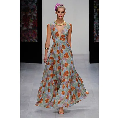 

Linglewei Новинка весны и лета женское платье стоьте вверх сексуальный сексуальное нижнее белье с глубоким v-образным вырезом и принтом длинное ...