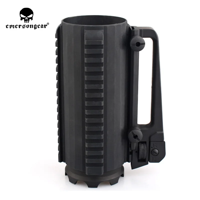 Emersongear Tactical Cup Outdoor Mug 610ml Portable Hunting Military Bottle Detachable Camping Travel Black Aluminum EM7915