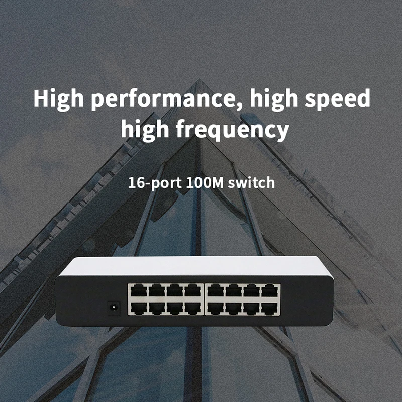 GLVISION GLS16 16 портовый Настольный Ethernet коммутатор 10/100 Мбит/с авто Согласование RJ45