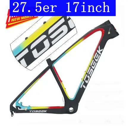 Toseek MTB рама для горного велосипеда 26 27,5 er* 15 17 19 дюймов Полностью углеродная подвеска T800 высокоуглеродное волокно детали для рамы велосипеда - Цвет: 27.5er 17inch