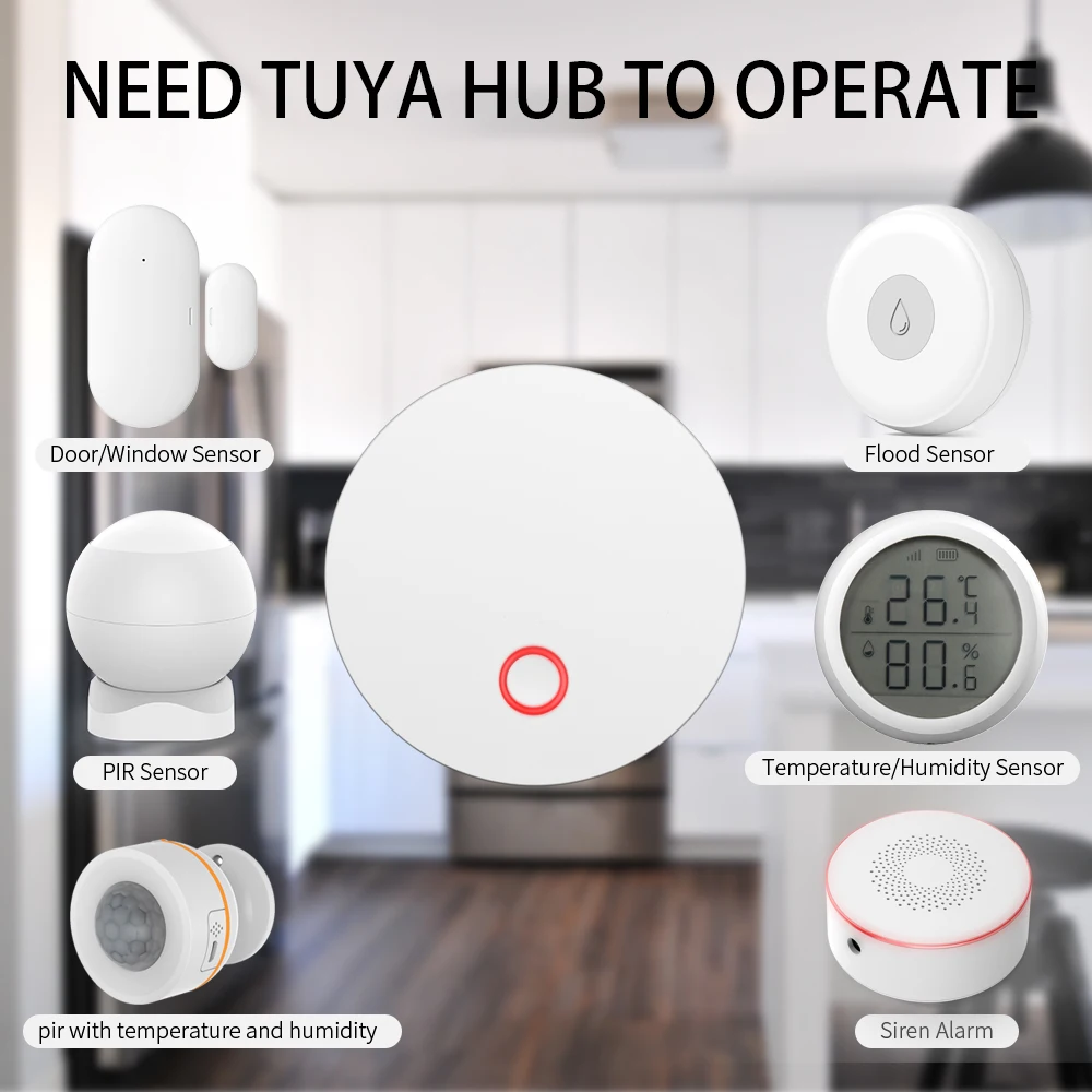 Смарт-сирена Tuya Zigbee беспроводная звуковая и видимая сигнализация 100 дБ защита от