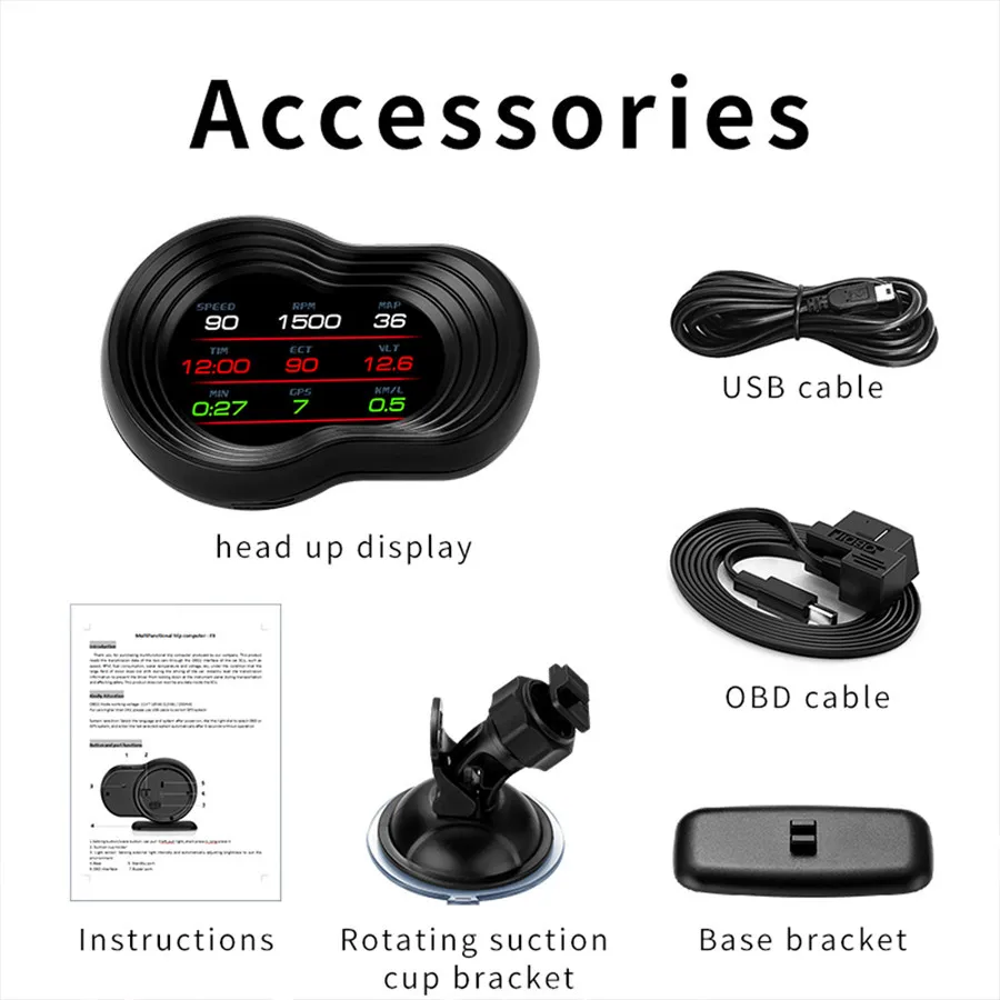 

Car ECU Computer OBD2 Speedometer Voltage Fuel Consumption RPM Gauge Turb test