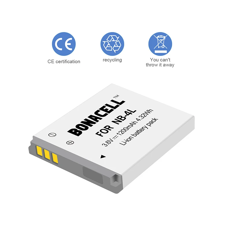 Bonacell 1.2Ah NB 4L NB4L Аккумуляторы для Canon IXUS 30 40 50 55 60 65 80 100 I20 110 115 120 130 IS 117 цифровой