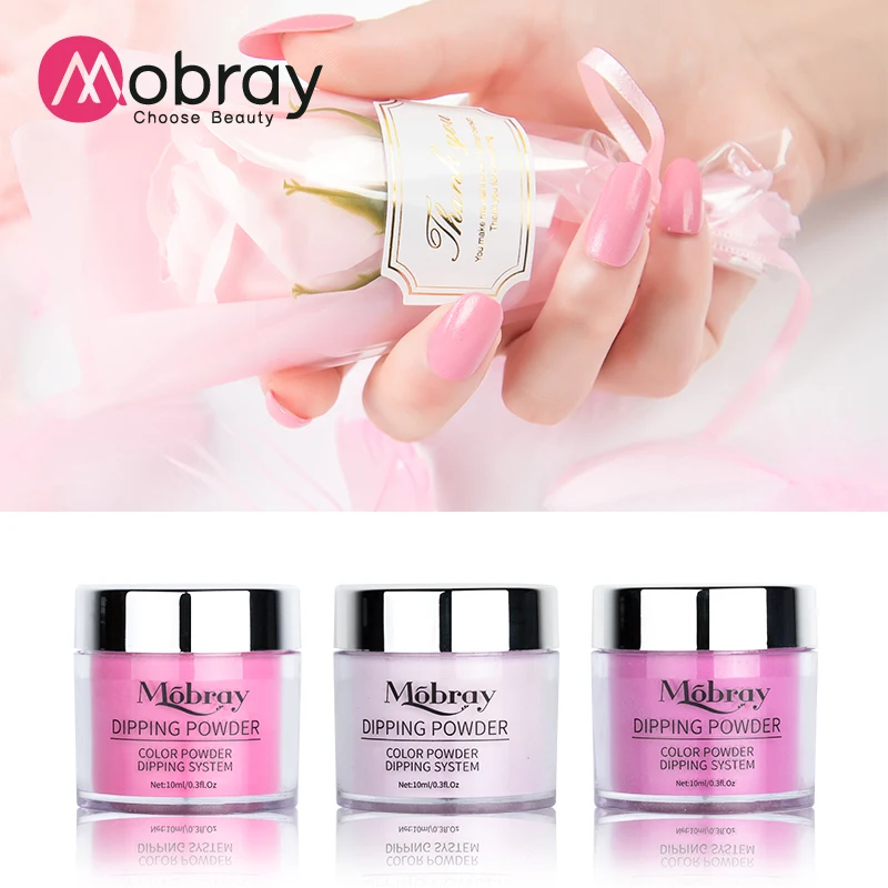 

Mobray 10ml Dip Nail Powder Natural Dry Holographics Dipping Powder System Nails Power Dip Base Activator Without UV Lamp Cure