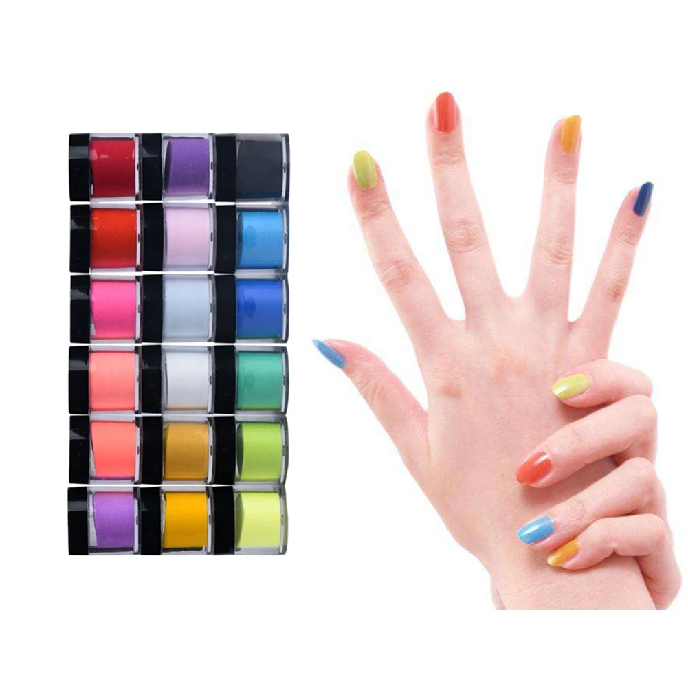 

Acrylic Nail Powder 18 Colors Acrylic Nail Art Tips Powder Dust Uv Gel Nail Powder 3d Manicure Decoration For Professional Home