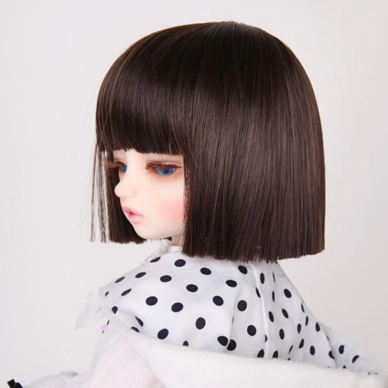 1/3 1/4 1/6 1/8 высокотемпературный короткий черный прямой парик Bjd SD Hair|1/6 bjd wig|bjd wig1/6 |
